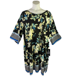 Avenue Multicolor Tropical Print Liquid Knit Midi Dress NWOT SKU0081